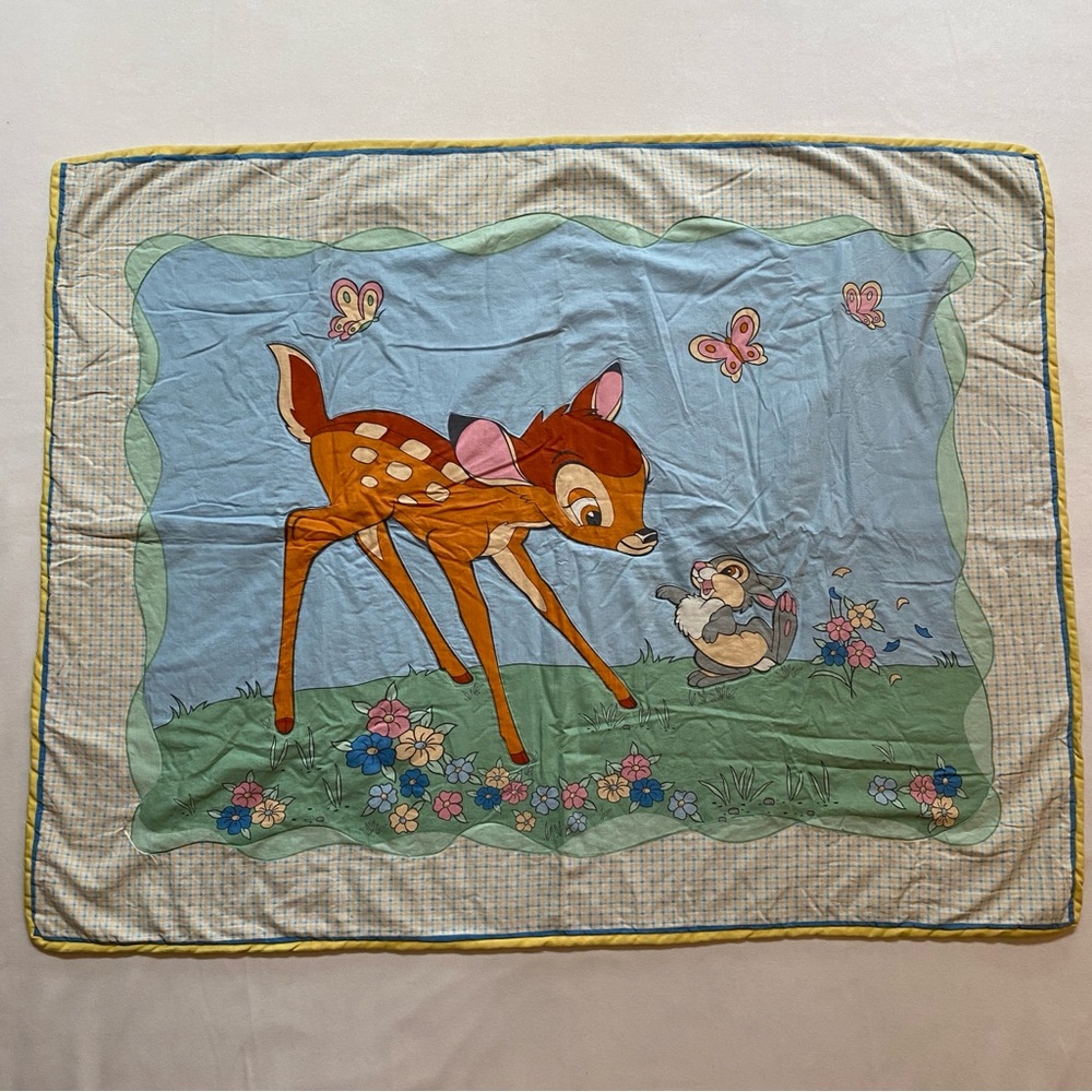 Disney Bambi and Thumper Baby Blanket Early 2000s Kids Bedding